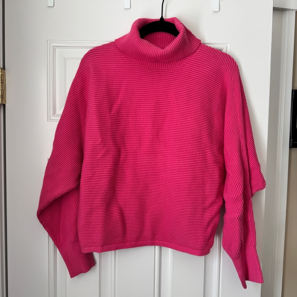 Old Navy Hot Pink Ribbed Turtleneck Sweater